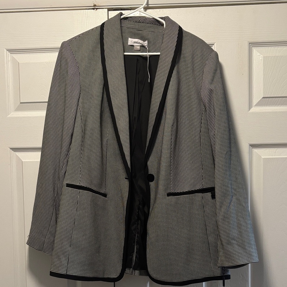 Calvin Klein Monochrome Checkered Blazer